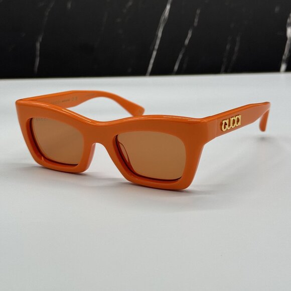 NEW GUCCI SUNGLASSES GG1773S 004 ORANGE WOMEN EYEWEAR - Picture 1 of 10